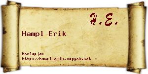 Hampl Erik névjegykártya